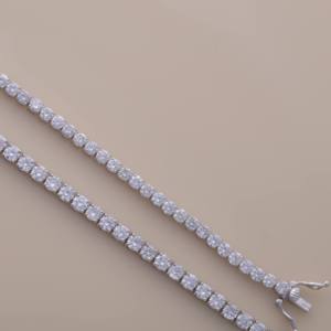 igi certified lab grown round diamond tennis <b>bracelet</b> in <b>solid</b> 925 sterling <b>silver</b> iced out fine jewelry chain unisex gift - Product Image 3