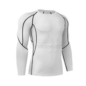 T-shirt de sport à manches longues pour homme, impression sublimée personnalisée, compression, séchage rapide, fitness, gym, rashguard. - Product Image 1