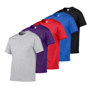 T-shirt à manches courtes col rond pour homme, 100% coton jersey, coupe classique, couleur unie, décontracté, blanc, noir, vert, beige - Product Image 3
