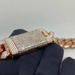 Luxury Rose Gold Cuban Link Moissanite Diamond <b>Chain</b> <b>Iced</b> <b>Out</b> VVS Hip Hop Necklace Premium Unisex Statement Jewelry Design - Product Image 3