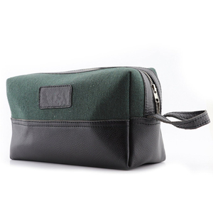 Leather Canvas Toiletry Bag Waterproof Travel Organizer Cosmetic Dopp Kit Large Capacity <b>Case</b> Bag LCTB-0067 - Product Image 3