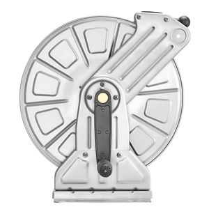 Enrouleur de tuyau d'arrosage mural en acier inoxydable robuste, 150 pieds, 5/8 pouce, enrouleur manuel pour tuyau d'eau, pour usage extérieur - Product Image 6