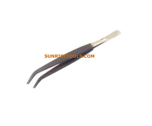 Pinzas de precisión de hierro con mango irregular tipo baguette y funda, herramientas de joyería SUNTOOLS/STIPL Modelo 605L, mango negro, 6 pulgadas - Product Image 2