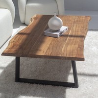 Table basse Vandana Zenova Optima en acacia foncé pour salon moderne et décoration contemporaine
