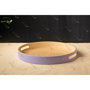 Plateaux en bambou tournés à la main éco-conscients décoratifs recyclables durables pour les fêtes et les rassemblements - Product Image 2