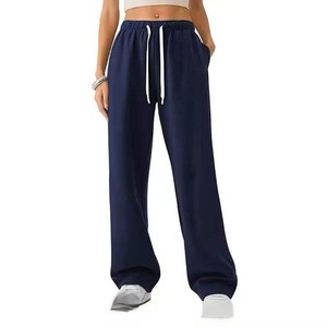 Pantalons de survêtement à jambes larges, effet délavé, pour les marques de mode de luxe, pantalons en coton imprimés, vente en gros - Product Image 6