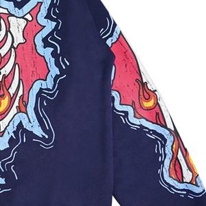 Alta calidad 100% algodón serigrafía sudaderas con capucha de gran tamaño al por mayor de los hombres personalizados de cara completa con cremallera doble Sudadera con capucha - Product Image 6