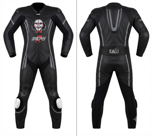 Traje de Carreras Personalizado para Hombre en Cuero Vacuno/Canguro, Mono de Una Pieza con Armadura de Nivel 2 CE, Hecho a Medida, Protección OEM - Product Image 1