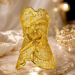 Wholesale Turkish Gold Filigree Cuff Bracelets 14K18K24K Gold Plated Wide Kada Intricate Floral Openwork Forming Kada Bracelets - Product Image 3