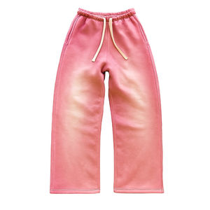 Pantalones Anchos de Felpa Francesa 100% Algodón Hechos en Fábrica para Hombre, Talla Grande, Cintura Media, Corte Acampanado, con Logotipo Bordado en 3D Personalizado - Product Image 2