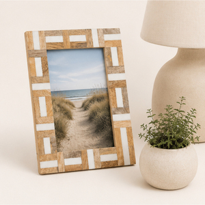 Luxury Design Mango Wood Photo <b>Frame</b> Resin Inlay <b>Picture</b> <b>Frame</b> Wholesale Boho Checkered Geometric <b>Border</b> Tabletop Home Decor - Product Image 4