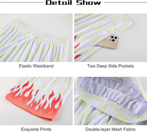 Shorts de bain personnalisés à motif uni imprimé par sublimation, avec taille élastique, pour la gym et le fitness, shorts en mesh pour hommes - Product Image 6