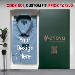 OMG Chemise à manches longues 100% coton style bureau décontracté pour hommes, anti-rides, logo personnalisé, respirant, grande taille, bas d'automne - Product Image 2