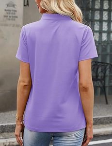Camisas Polo de Algodón para Mujer al por Mayor, Camisa Polo de Algodón de Manga Corta con 3 Botones, Personalizada con Impresión de Calidad - Product Image 4
