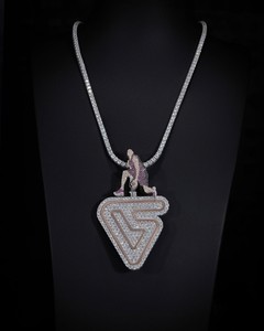 Cadena Cubana para Hombre con Colgante de Moissanita VVS1, Chapado en Rodio, Plata de Ley 925, Hecho a Mano, Accesorio Único - Product Image 3