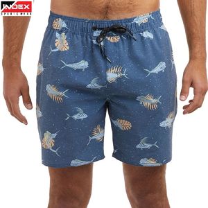 INDEX SPORTSWEAR Men's Fishing Shorts Digital Print Quick Dry UPF 50 Blue <b>Fish</b> Pattern Outdoor Swim Wear - Product Image 1