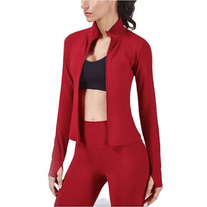 Conjunto Deportivo de 3 Piezas para Mujer con Logotipo Personalizado, Cintura Elástica Alta, Manga Larga, Ropa Deportiva Sólida de Secado Rápido y Elasticidad en Cuatro Direcciones para Yoga - Product Image 1