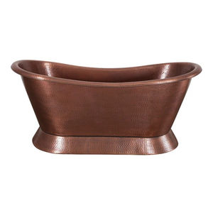Bañera de Cobre Hecha a Mano, Moderna, Ecológica y de Lujo, Exterior Negro, Interior de Cobre Pulido, Bañera de Metal para Hoteles y Hogares - Product Image 2