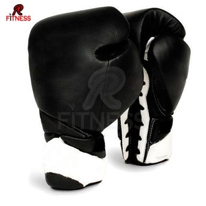 Guantes de Boxeo Profesionales de Cuero Genuino de Alta Calidad al por Mayor con Cierre de Gancho y Bucle Antideslizantes Personalizables para Dropshipping - Product Image 1