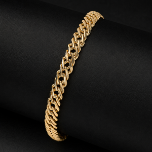Pulsera de Moda Estilo Hip-Hop Cubano, Bañada en Oro de 18k, Cadena Unisex Hecha a Mano, Exportaciones Seaila, Certificada por Terceros - Product Image 5