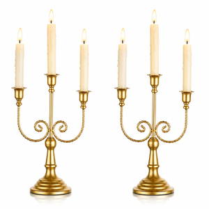 Candelabro Moderno de 5 Brazos, Portavelas Plateado, Candelabro de Aluminio, Candelabro de Metal para Centro de Mesa de Boda de Lujo - Product Image 6