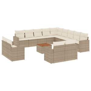 Conjunto de Sofás de Jardín Beige de 14 Piezas - Product Image 2