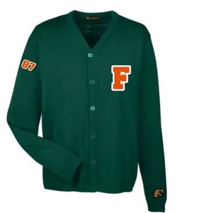 Cardigan à double boutonnage brodé à col en V pour femme de l'Université d'Agriculture et de Médecine de Floride (FAMU) à séchage rapide - Product Image 1