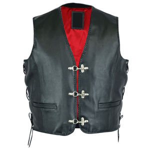 Chaleco de Motocicleta de Cuero Genuino sin Mangas para Hombre, Diseño Personalizado OEM, Transpirable, para Invierno, Último Diseño, Precio Razonable - Product Image 1