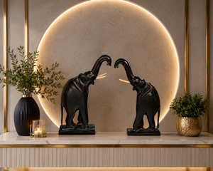 Handcrafted Wooden <b>Elephant</b> Figurines Set – Traditional Tribal Animal Home <b>Decor</b> - Product Image 5