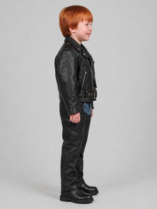 Chaqueta de Cuero para Niños con Corte Moderno, Ligera, Cómoda y de Calidad, Adecuada para Colecciones de Ropa de Moda - Product Image 2
