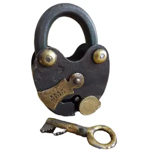 趋势顶级质量仿古垫锁钥匙时尚门锁，带2把钥匙工作条件，用于安全便宜价格