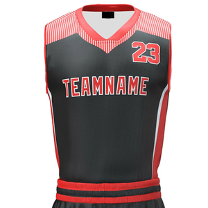 Ensembles de maillots de basketball personnalisés pour hommes, imprimés par transfert thermique sur le devant, à manches courtes, respirants, 100 % polyester, uniformes - Product Image 4