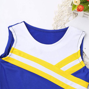 Cheerleader Uniform Women Sublimation Printed <b>Mesh</b> Polyester Short Sleeve Cheerleading <b>Skirt</b> Performance Dance Teamwear Solid - Product Image 5