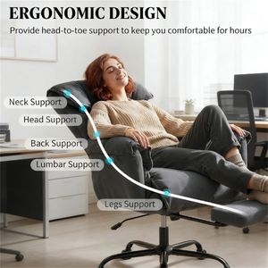 Sedia da ufficio grigio scuro per lavoro al computer e relax - Product Image 2