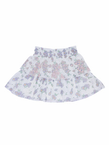 Falda de Algodón Blanca con Estampado Floral para Niñas, Cintura Fruncida, Volantes en Capas, Prenda de Verano para Niñas, Moda Boutique - Product Image 5