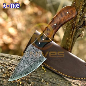 RB <b>Knives</b> Damascus Steel Fixed Blade Hunting Outdoor Camping <b>Knife</b> <b>Bone</b> <b>Handle</b> Straight Edge 8-Inch - Product Image 6