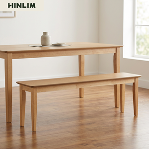 Contemporary Durable Wooden Dining <b>Table</b> <b>and</b> <b>Bench</b> Set Minimalist Modern Design Stable Home Furniture for Dining Room <b>and</b> Hotel - Product Image 3