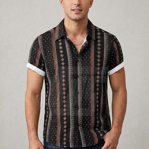Chemise hawaïenne décontractée pour homme, imprimé tropical, manches courtes, boutonnée, pour l'été, la plage, les vacances, les activités de plein air et les tenues de resort - Product Image 3