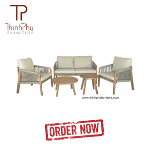 Luxury Contemporary Foldable Acacia Wood Eco-friendly Teak Wood Frame Outdoor Furniture Set Garden Sofa Dining <b>Table</b> <b>Chair</b> for - Product Image 2