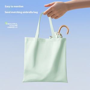 Sombrilla Portátil Ligera Goddess, Color Sólido, Encaje, Protección UV, Plegable en Tres Partes, Función Impermeable, Estilo Fresco - Product Image 4