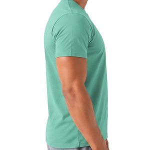 T-shirt décontracté à manches courtes et col rond pour homme, vert menthe, doux, simple, pour tous les jours, vêtements streetwear modernes, OEM ODM - Product Image 3
