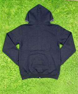 Clearvont <b>Men's</b> Hooded Zip-Up <b>Sweatshirt</b> Regular Fit Cotton French Terry Casual Autumn Wear Front Pocket <b>White</b> Letter Print - Product Image 2