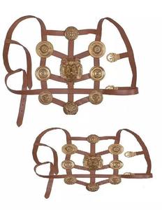 Cinturón Romano de Cuero Hecho a Mano con Cabeza de León de Latón y Medallones Circulares, Diseño de Imitación Antigua para Adultos Unisex - Product Image 4