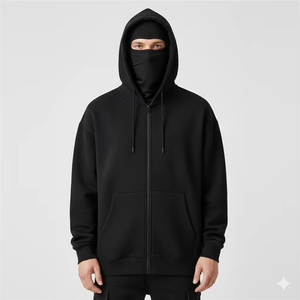 USA Fashion Sweat-shirts à capuche épais pour hommes, coupe oversize, entièrement zippés, avec cagoule intégrée en polaire, style pull, pour l'extérieur - Product Image 4