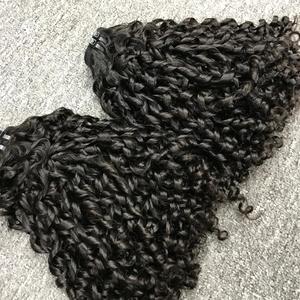 Trama frontal de encaje Pixie Cabello virgen Onda profunda Onda del cuerpo Rizado Recto Jerry Curl Largo Recto Transparente Frente Pixie Negro - Product Image 5