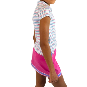 Camiseta Polo Informal para Niñas, Mezcla de Poliéster/Algodón, Bordada, Tejida, Protección Solar UPF 50+, Secado Rápido, Antibolitas, Transpirable - Product Image 5