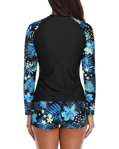 2 Piece Long Sleeve Rash Guard for Women <b>Swim</b> Shirt With Bottom Bathing Suit Swimsuit UPF 50 Cheap Price Wholesale Rate - Product Image 2