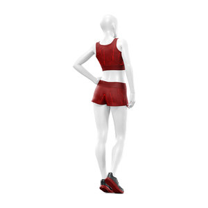 Ensemble de sport 2 pièces personnalisé pour femme : soutien-gorge et short sublimés, respirant, séchage rapide, idéal pour l'entraînement, le fitness et le yoga (OEM) - Product Image 3