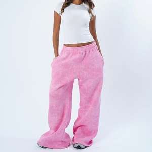 Pantalones Deportivos Casuales de Pierna Ancha y Corte Regular para Mujer, 100% Algodón Felpa, Secado Rápido y Transpirables, Diseño y Estampado Personalizables - Product Image 5