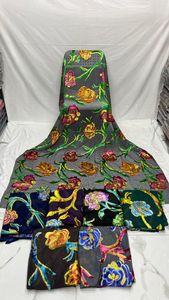 Colección A.K.TRENDY, Conjunto Somali Dirac de 3 Piezas para Mujer, Corte Holgado, Mangas Largas, Poliéster Modal Estampado, Lujoso, Ecológico, Floral - Product Image 3